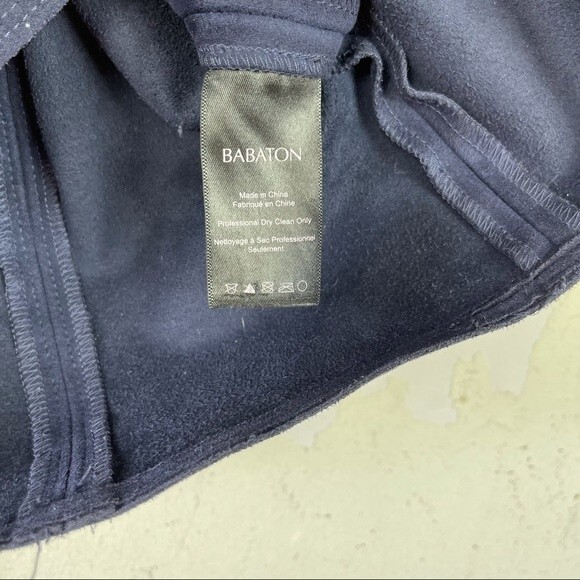 ARITZIA Babaton Modern A Line Mini Skirt Vegan Faux Suede Leather Navy Blue 00 - Picture 8 of 10